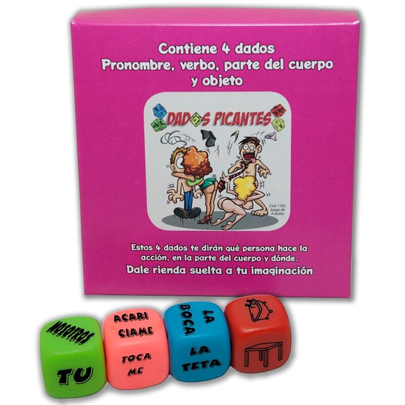 DIABLO PICANTE - GIOCO DI 4 DADI CON PRONOMI, VERBI, PARTI DEL CORPO E LUOGHI