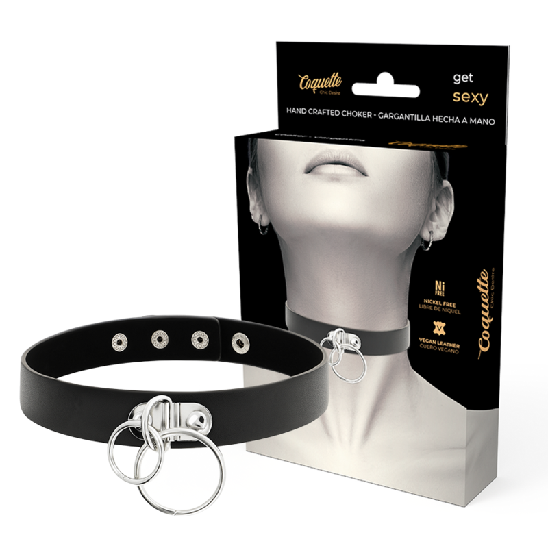 COQUETTE CHIC DESIRE – DOPPELRING-HALSBAND AUS VEGANEM LEDER
