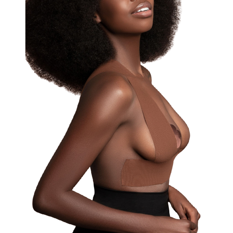 BYE-BRA - BODY TAPE 5 MX 6,5 CM + 3 PAIA DI COPRICAPEZZOLI MARRONE