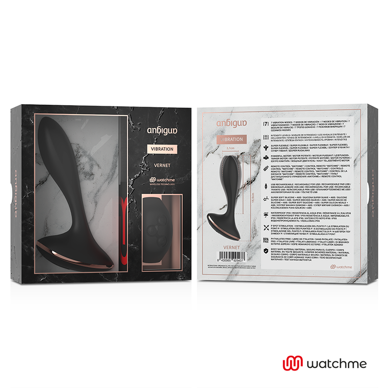 ANBIGUO - WATCHME FERNBEDIENUNGSVIBRATOR ANAL PLUG VERNET