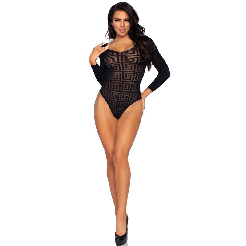 LEG AVENUE - MOSAIC SNAP CROTH BODYSUIT, EINHEITSGRÖSSE