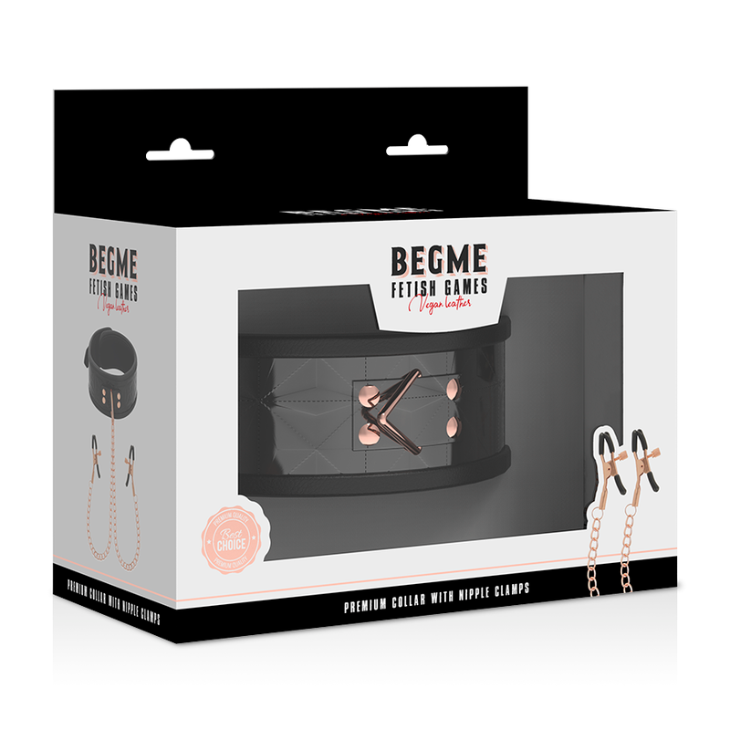 BEGME - BLACK EDITION HALSBAND MIT NIPPELKLEMMEN MIT NEOPRENFUTTER