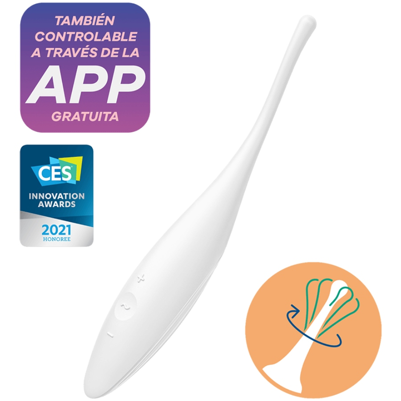 SATISFYER - VIBRATORE TWIRLING JOY CON PUNTA CLITORIDEA BIANCO