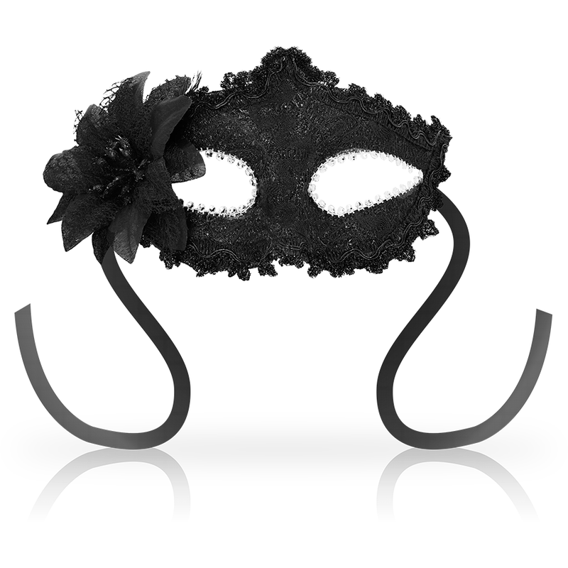 OHMAMA - ANTIZAZ-MASKEN IM VENEZIANISCHEN STIL MIT SEITENBLUMEN - SCHWARZ