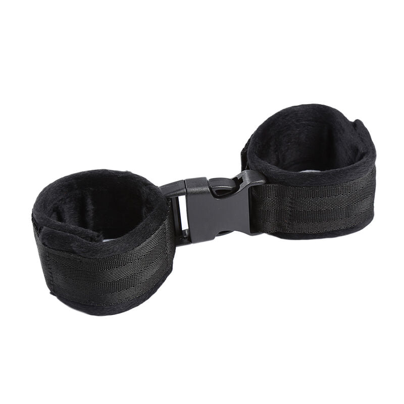 OHMAMA FETISH - CINTURINI PER POLSI IN NYLON CON CHIUSURA A STRAPPO E ANELLO