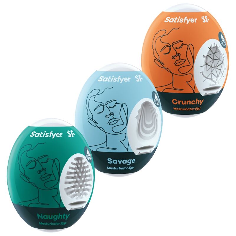 SATISFYER - 3 MASTURBATOR-EIER UNARTIG, WILDE &amp; KNUSPRIG