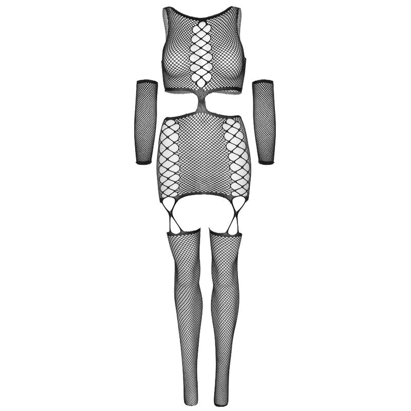 LEG AVENUE - STRUMPFKLEID MIT HANDSCHUHEN, EINHEITSGRÖSSE
