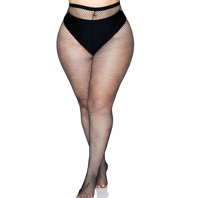 LEG AVENUE - STRUMPFHOSE MIT RÜCKENNAHT, SCHWARZ, ÜBERGRÖSSE