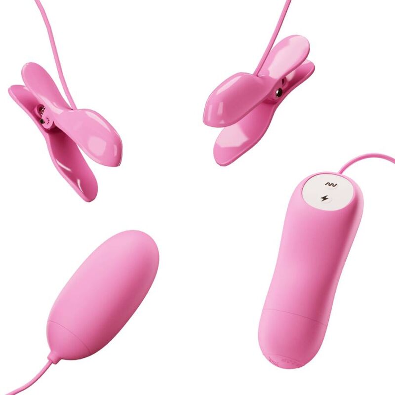 PRETTY LOVE - PINZETTE CON VIBRAZIONE ED ELETTROSHOCK ROSA