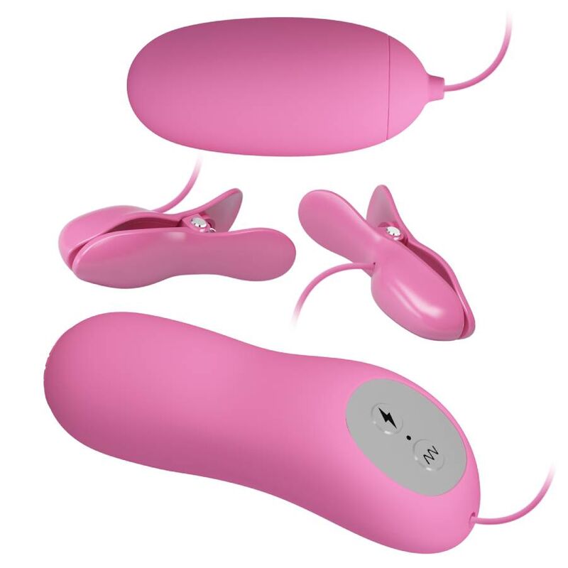 PRETTY LOVE - PINZETTE CON VIBRAZIONE ED ELETTROSHOCK ROSA