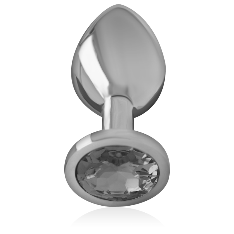INTENSE - PLUG ANALE IN METALLO DI ALLUMINIO CON VETRO NERO TAGLIA M