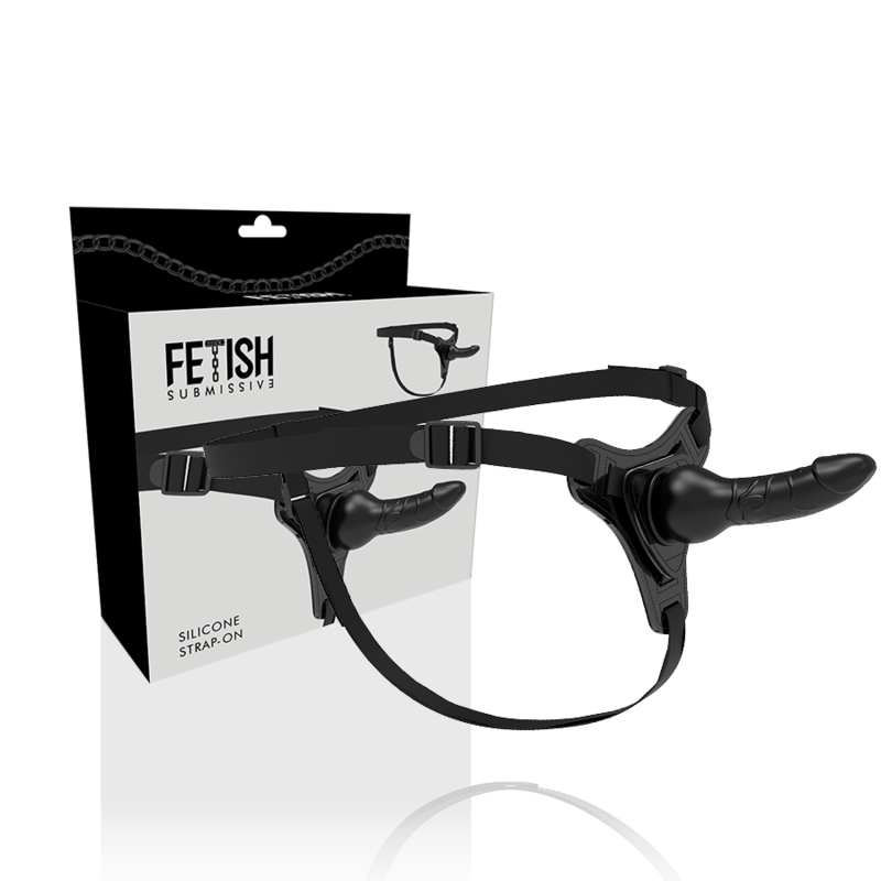 IMBRACATURA SOTTOMESSA FETISH - SILICONE NERO REALISTICO 16 CM