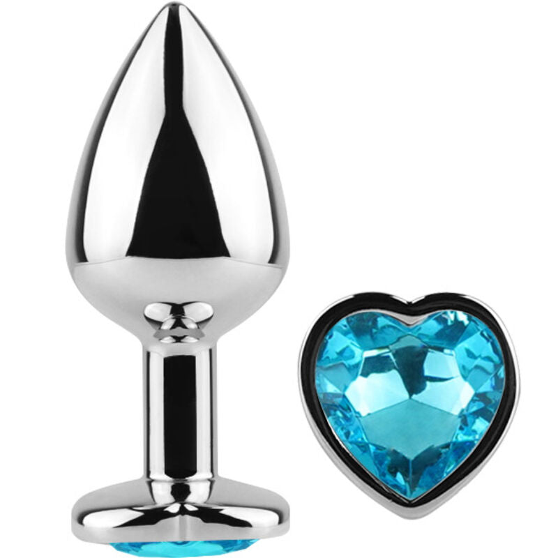 SECRETPLAY - PLUG ANALE IN METALLO CUORE BLU TAGLIA PICCOLO 7 CM
