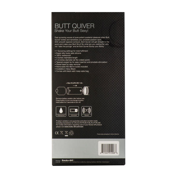 ROCKS-OFF - BUTT QUIVER P-POINT STIMULATOR 7 GESCHWINDIGKEITEN SCHWARZ 