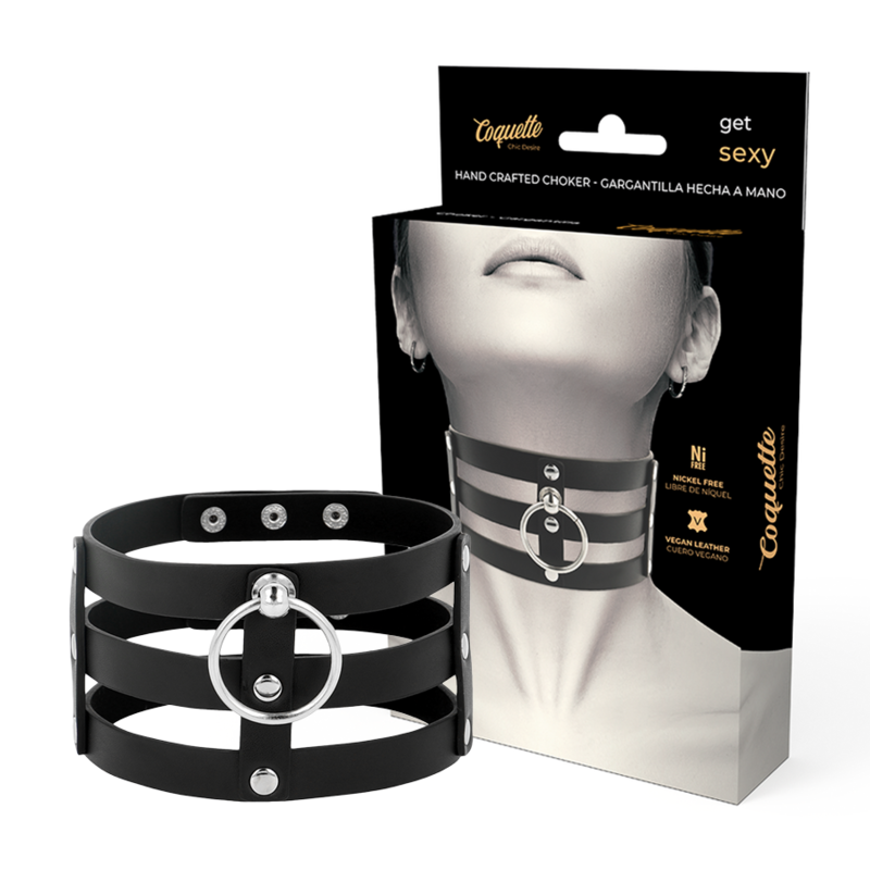 COQUETTE CHIC DESIRE - COLLANA IN PELLE VEGANA STILE FETISH