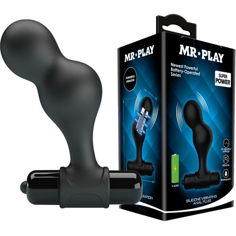 MR PLAY - VIBRATORE ANALE IN SILICONE NERO
