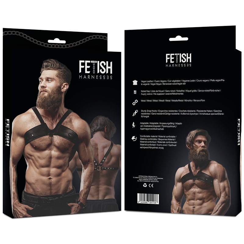 FETISCH DEVOT-EINSTELLUNG - BRUSTGURT AUS ÖKO-LEDER FÜR HERREN BRIGADE