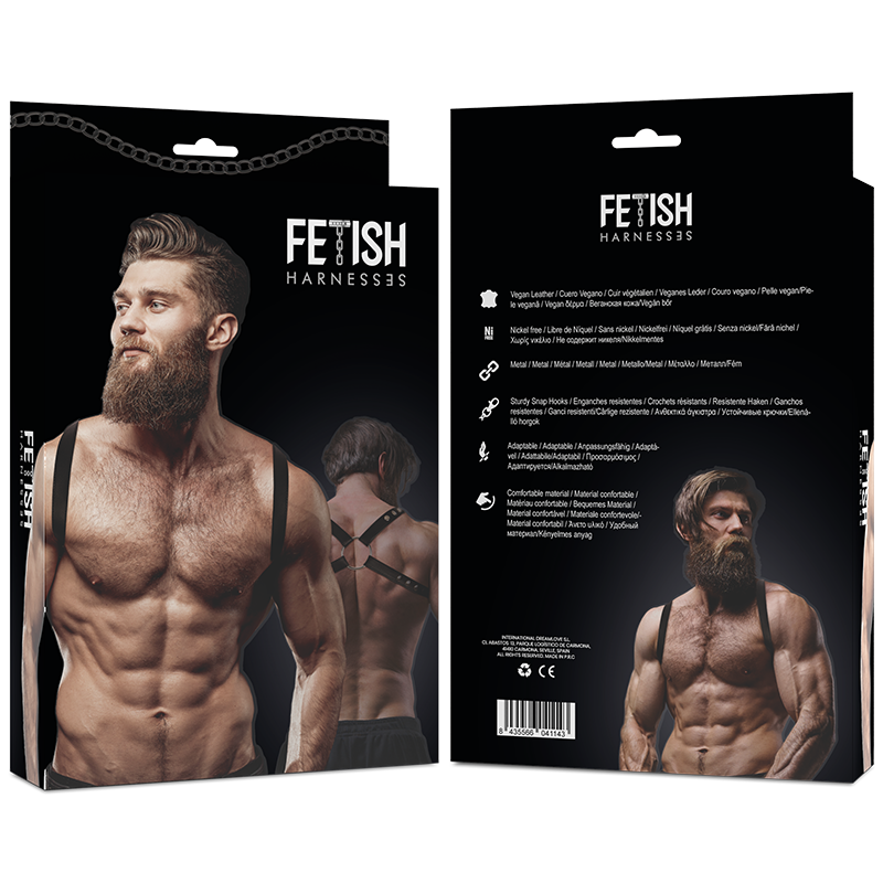 FETISCH DEVOT-EINSTELLUNG - HERREN-RÜCKENHARNESS AUS ÖKO-LEDER