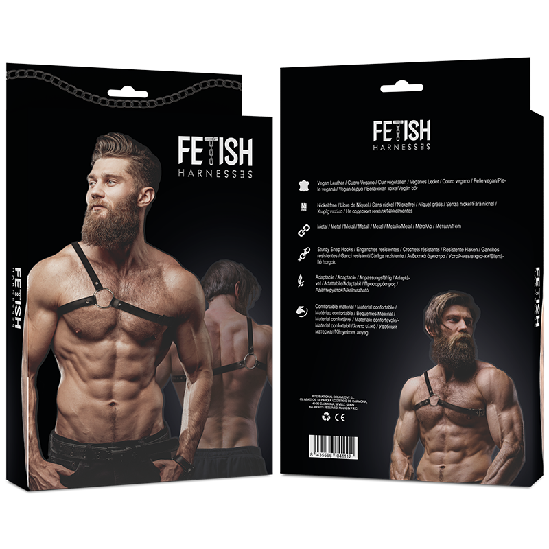 FETISCH DEVOT - ATTITUDE HERREN-GESCHIRR MIT GEKREUZTEN SCHULTERN UND ÖKO-LEDER
