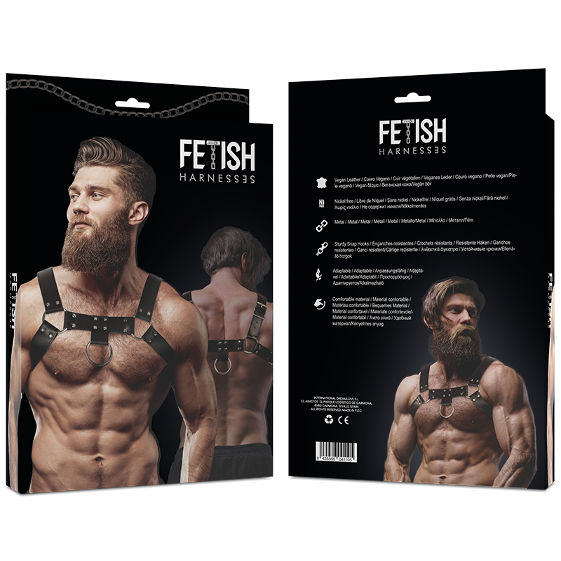 FETISCH DEVOT-EINSTELLUNG - HERREN-BRUSTGURT AUS ÖKO-LEDER