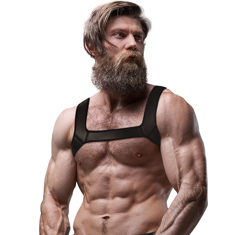 FETISH SUBMISSIVE ATTITUDE - NEOPREN-BRUSTGURT FÜR MÄNNER, GRÖSSE M