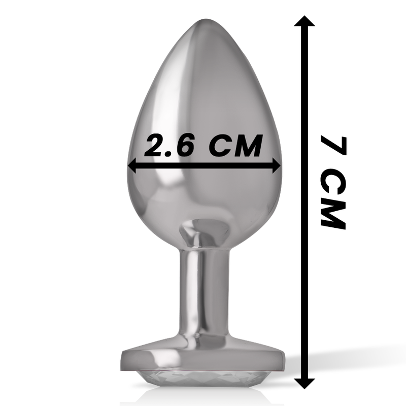 INTENSO - DIlatatore anale in metallo alluminio con cuore bianco, taglia S