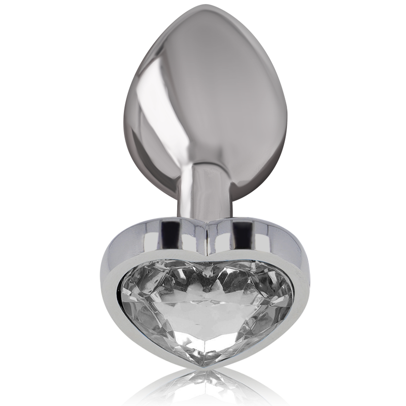 INTENSO - DIlatatore anale in metallo alluminio con cuore bianco, taglia S