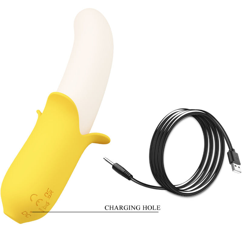 PRETTY LOVE - BANANA GEEK SUPER POWER 7 VIBRATIONEN UP&amp;DOWN SILIKON SCHWARZ