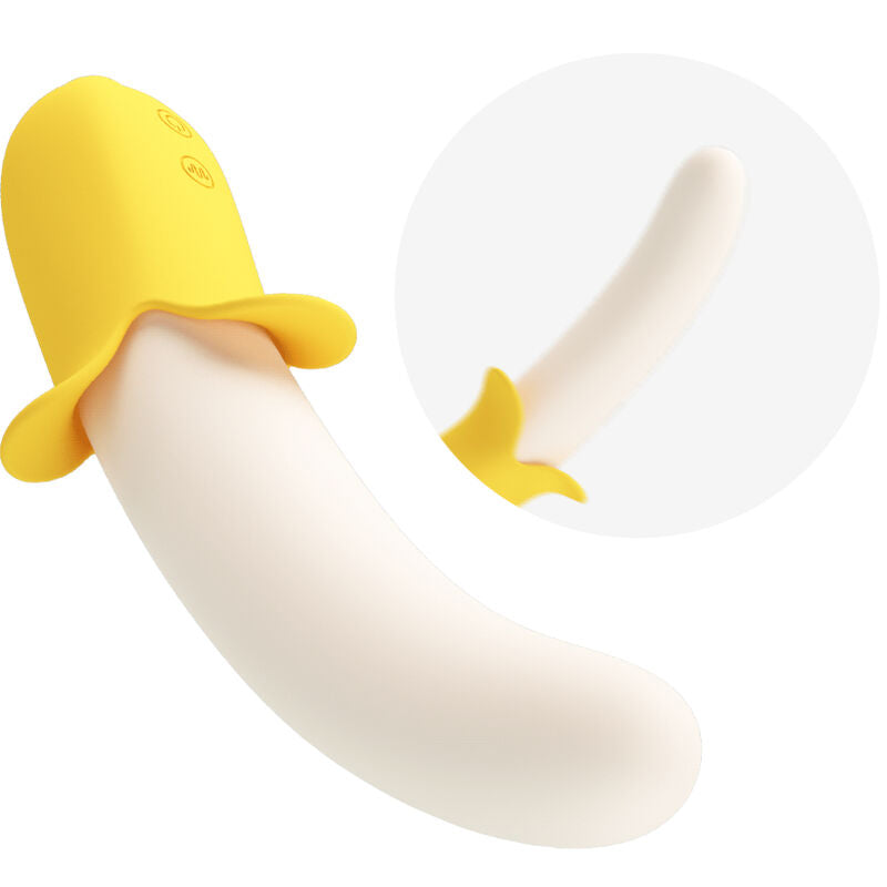 PRETTY LOVE - BANANA GEEK SUPER POWER 7 VIBRATIONEN UP&amp;DOWN SILIKON SCHWARZ