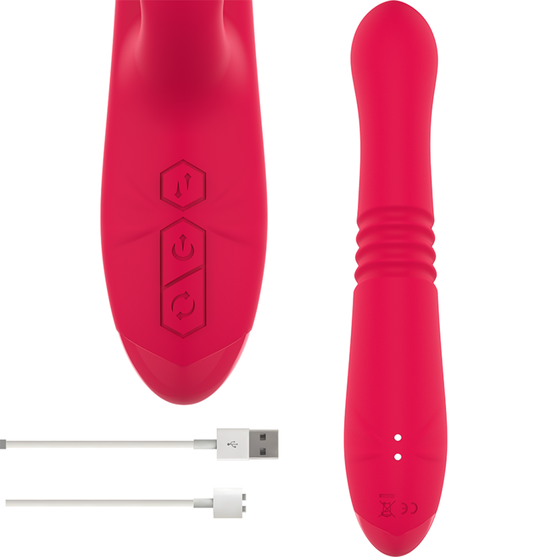 INTENSE - DUA MULTIFUNKTIONS-AUF- UND AB-VIBRATOR MIT ROTER ZUNGE