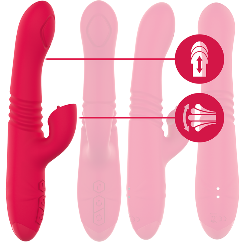 INTENSE - DUA MULTIFUNKTIONS-AUF- UND AB-VIBRATOR MIT ROTER ZUNGE