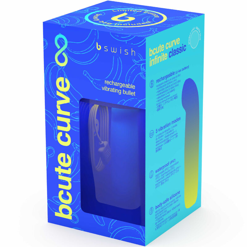 B SWISH - BCUTE CURVE INFINITE CLASSIC EDIZIONE LIMITATA VIBRATORE RICARICABILE IN SILICONE BLU