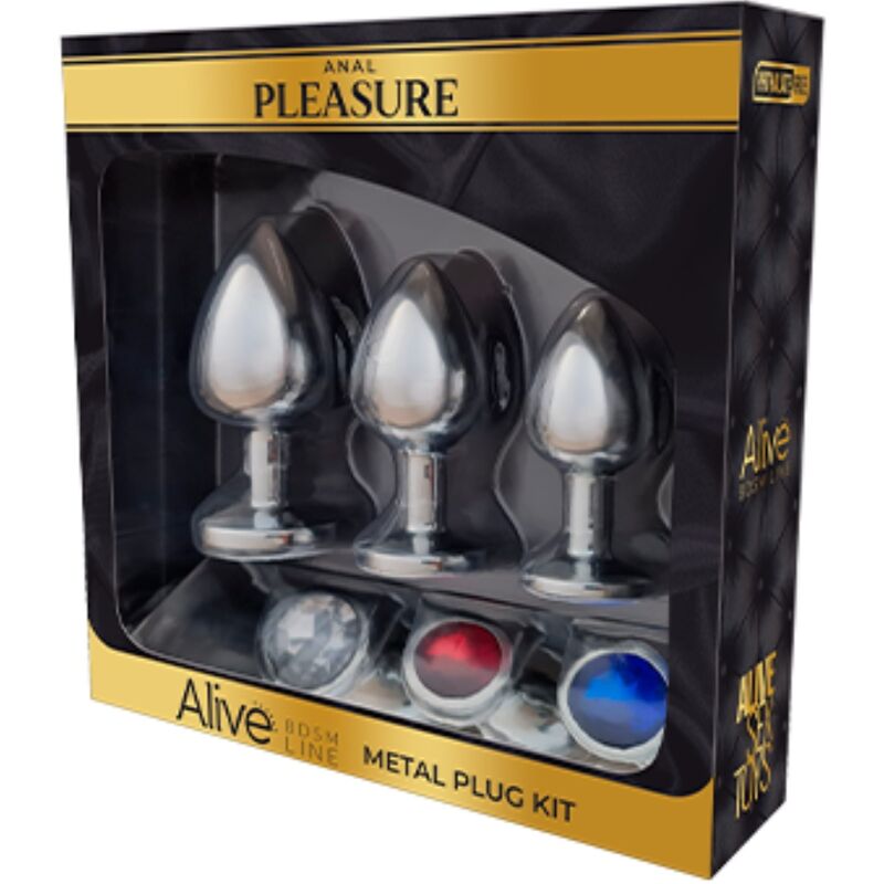 ALIVE - KIT PIACERE ANALE 3 PLUG METALLO