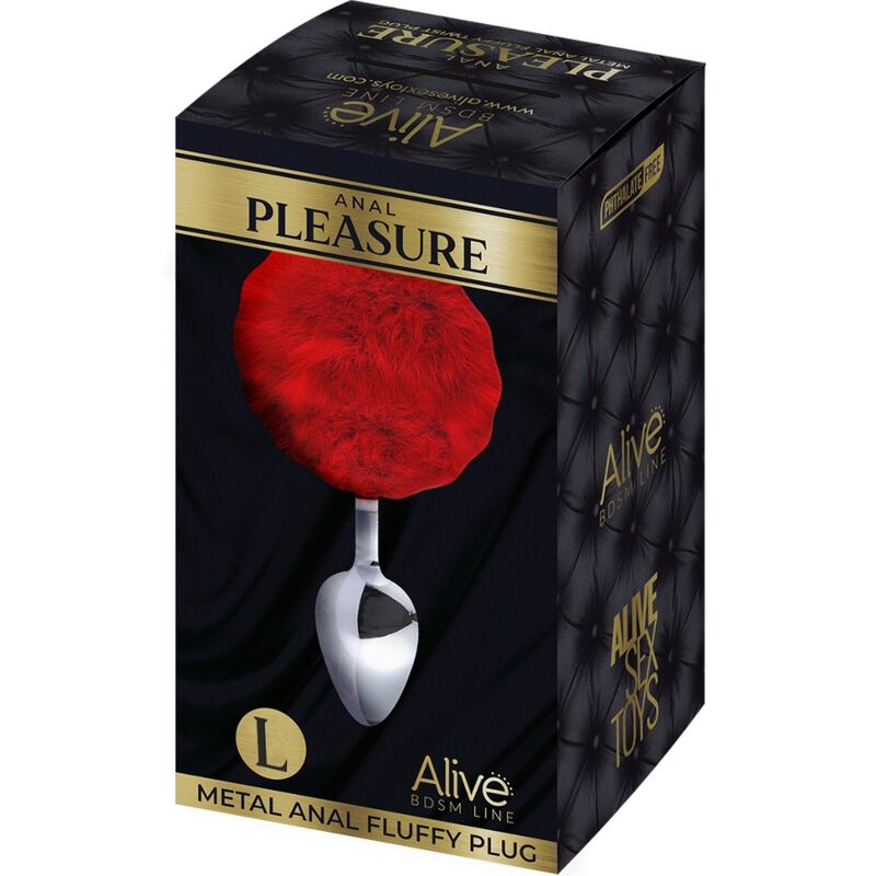 ALIVE - PLUG ANALE PER IL PIACERE IN METALLO LISCIO E SOFFICE ROSSO TAGLIA L