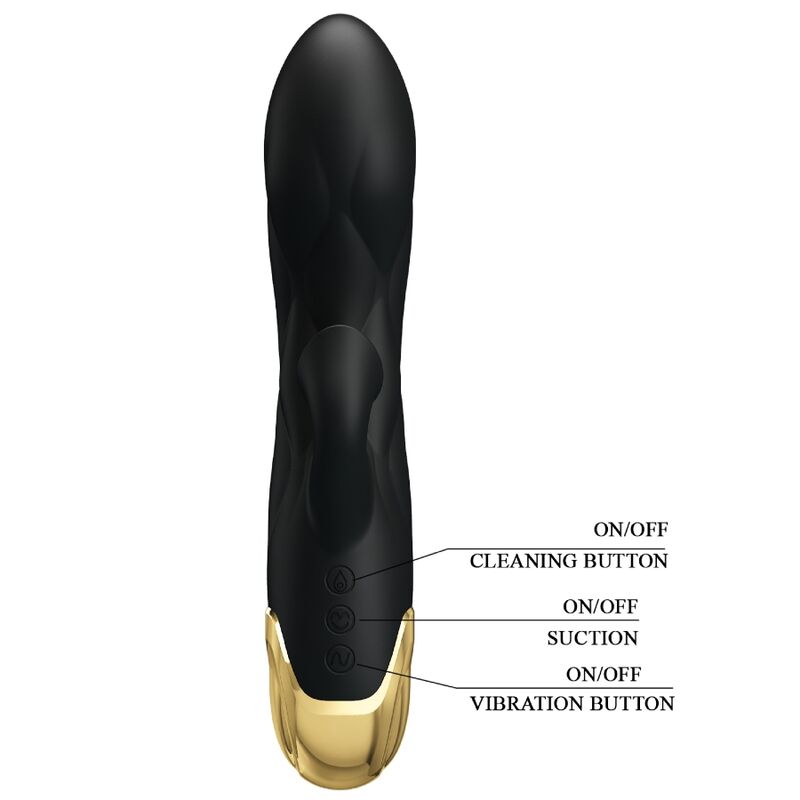 PRETTY LOVE – SCHWARZER, WIEDERAUFLADBARER, VERGOLDETER LUXUSVIBRATOR