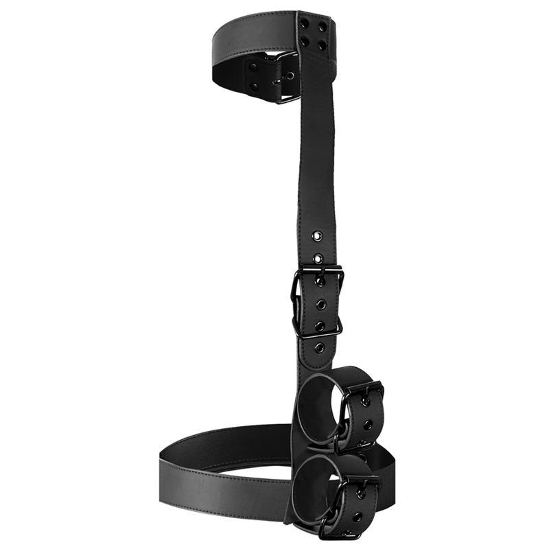 BONDAGE SOTTOMESSA FETISH - SET DI RESTRIZIONE DEL CORPO CON COLLARE E MANETTE DA POLSO