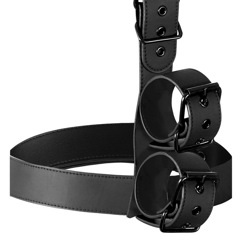 BONDAGE SOTTOMESSA FETISH - SET DI RESTRIZIONE DEL CORPO CON COLLARE E MANETTE DA POLSO