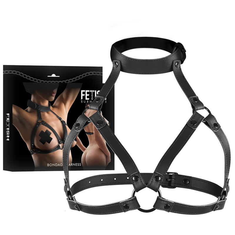 BONDAGE SOTTOMESSA FETISH - IMBRACATURA REGOLABILE PER IL PETTO