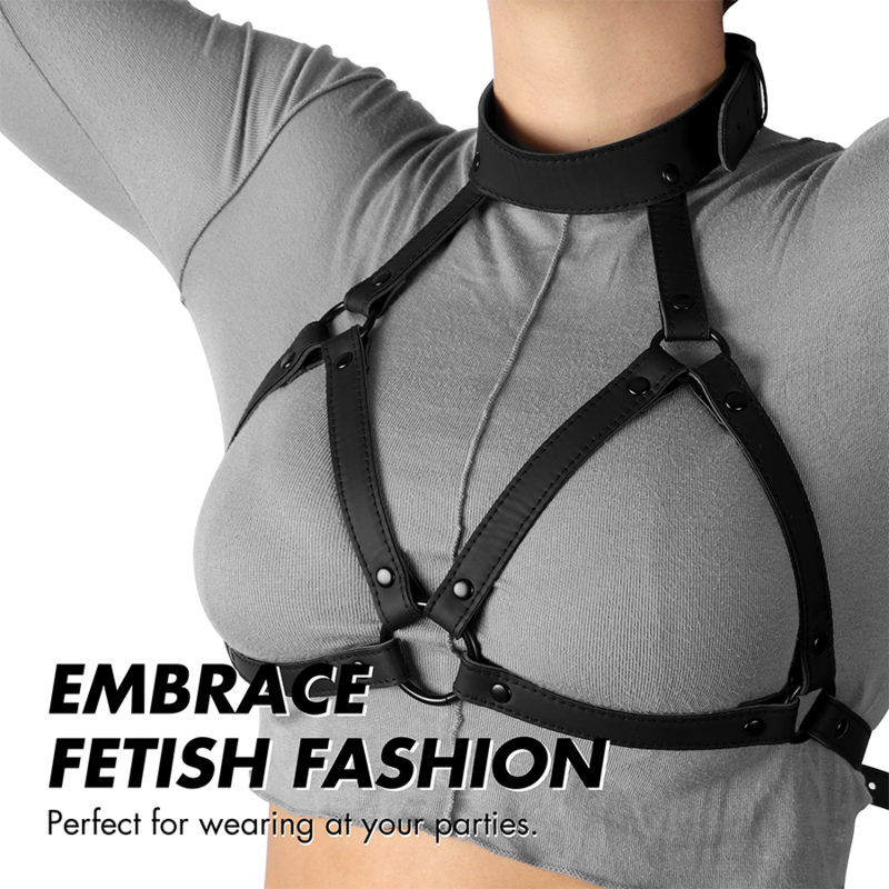 BONDAGE SOTTOMESSA FETISH - IMBRACATURA REGOLABILE PER IL PETTO