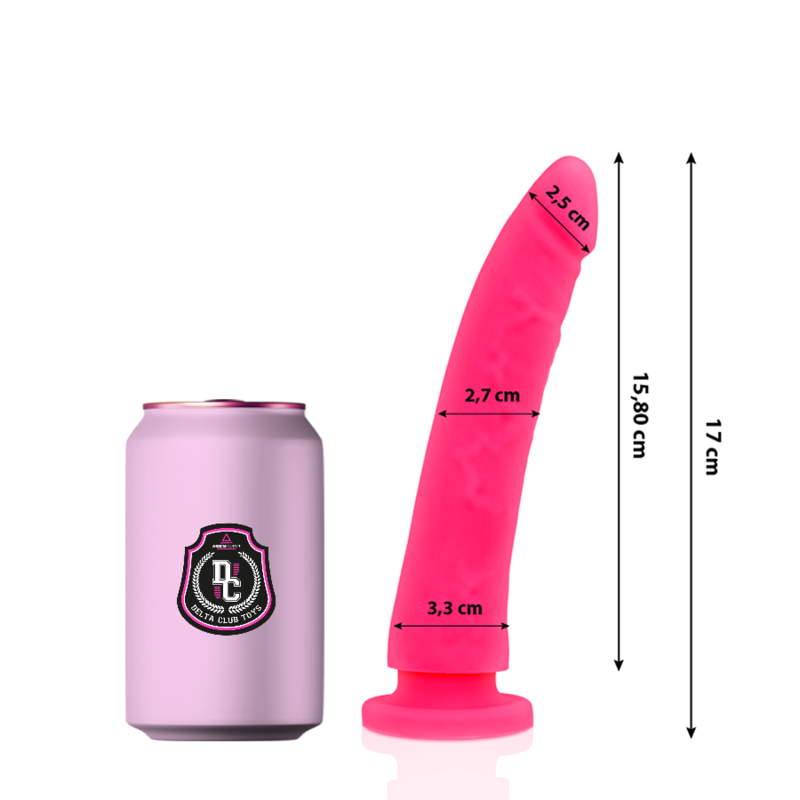DELTA CLUB - TOYS DILDO ROSA IN SILICONE MEDICO 17 CM -O- 3 CM