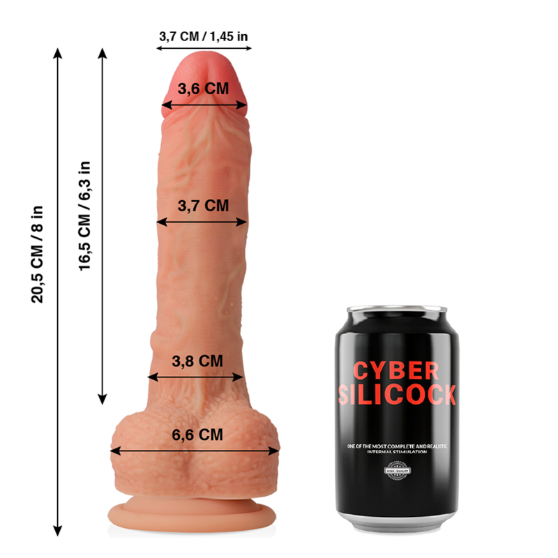 CYBER SILICOCK - CONNOR ULTRA REALISTISCHES WEICHES FLÜSSIGE SILIKON 20,5 CM -O- 3,7 CM
