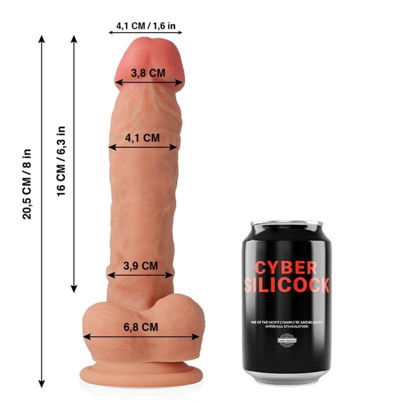 CYBER SILICOCK - ULTRA REALISTISCHER WEICHER FLÜSSIGER SILIKON-DONG 20,5 CM -O- 4,1 CM