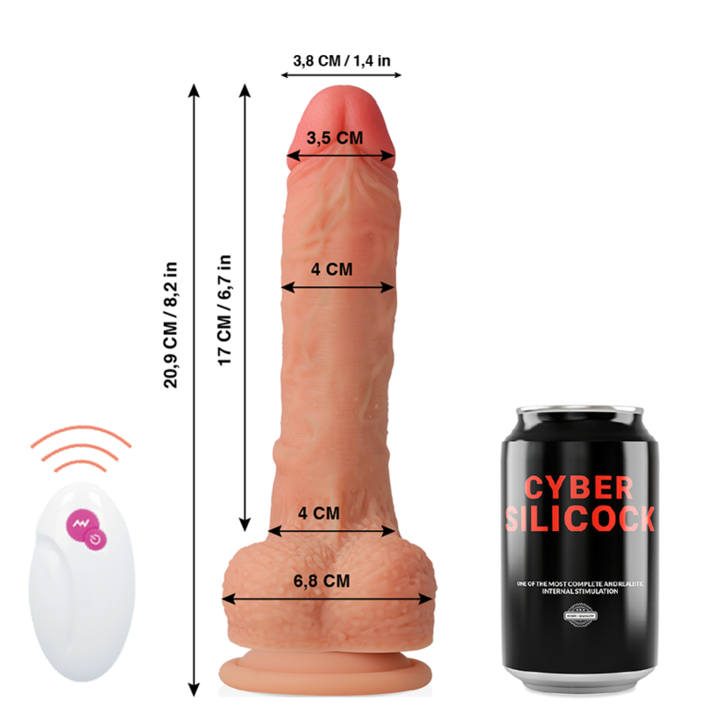 CYBER SILICOCK - FERNBEDIENUNG REALISTISCHER MASTER HUCK 20,9 CM -O- 4 CM