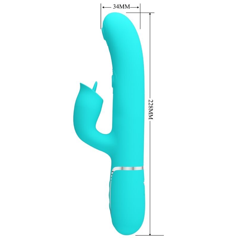 PRETTY LOVE - RABBIT VIBRATOR MIT LECKEN AQUAGRÜN