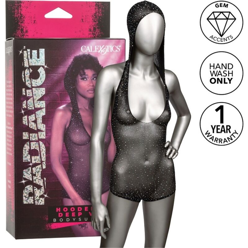 CALEXOTICS - RADIANCE BODYSUIT MIT KAPUZE UND TIEFER V-AUSSCHNITT