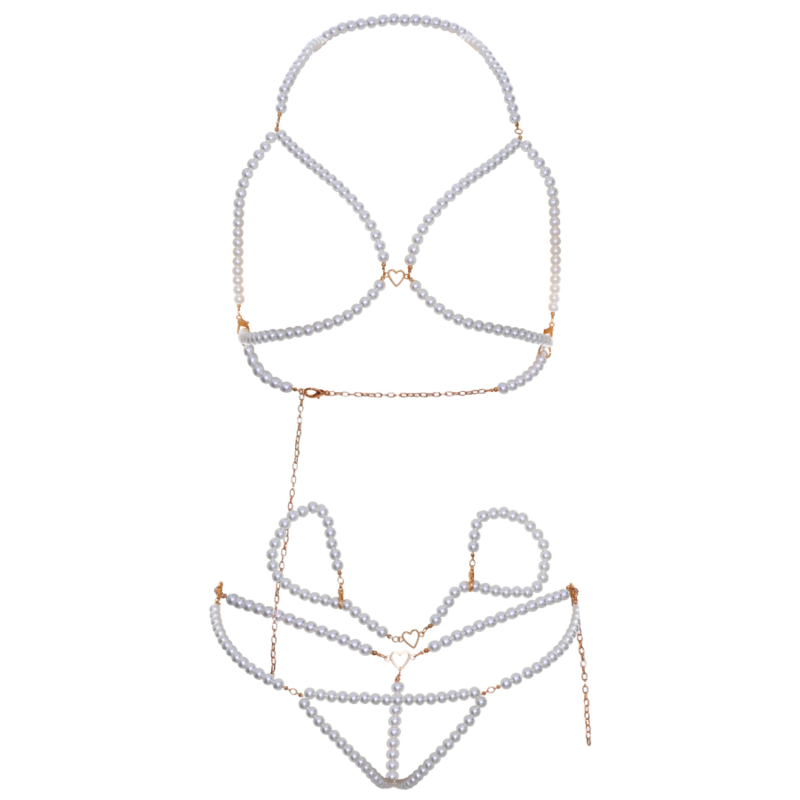 LEG AVENUE – BH-ARMBÄNDER &amp; PERLEN-TANGA-SET