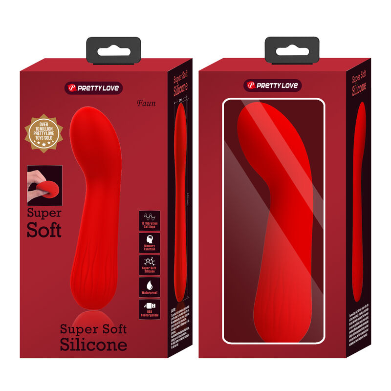 PRETTY LOVE - FAUN VIBRATORE RICARICABILE ROSSO