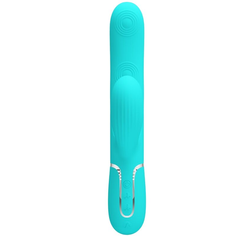 PRETTY LOVE - PERLITA VIBRATORE MULTIFUNZIONE 3 IN 1 PUNTO G VERDE ACQUA