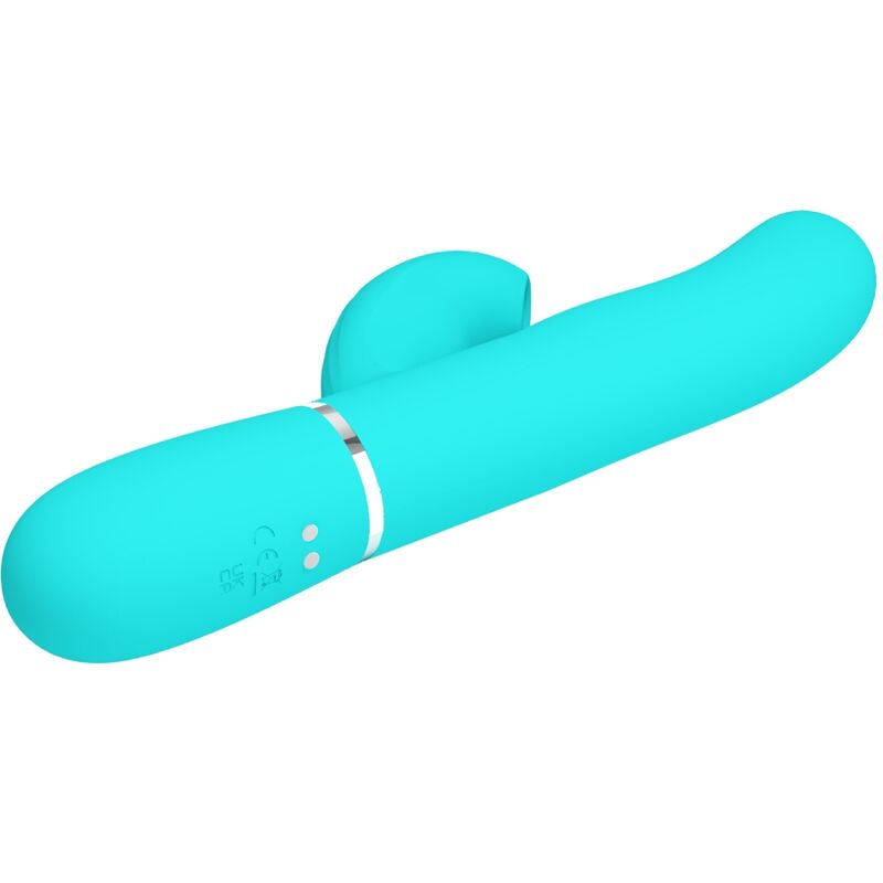 PRETTY LOVE - PERLITA VIBRATORE MULTIFUNZIONE 3 IN 1 PUNTO G VERDE ACQUA