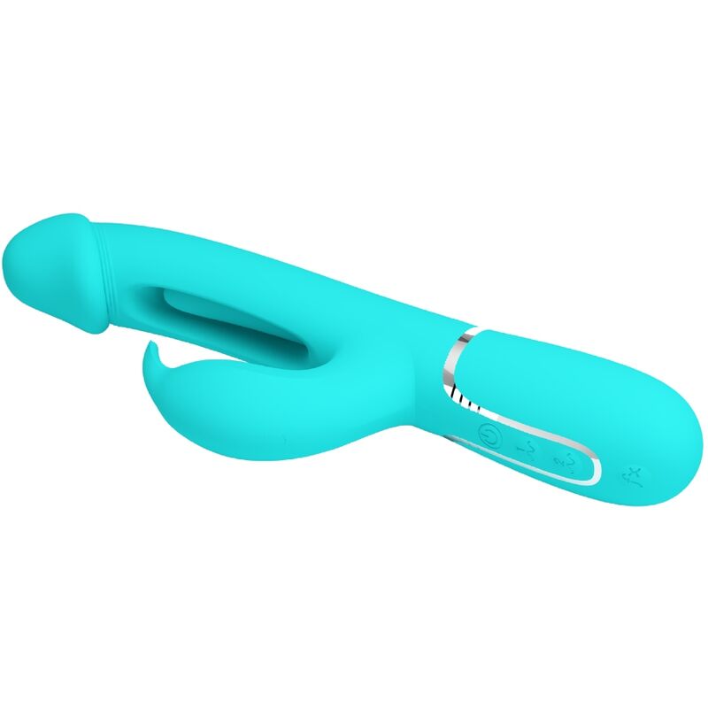 PRETTY LOVE - KAMPAS RABBIT 3 IN 1 MULTIFUNKTIONSVIBRATOR MIT ZUNGE AQUAGRÜN